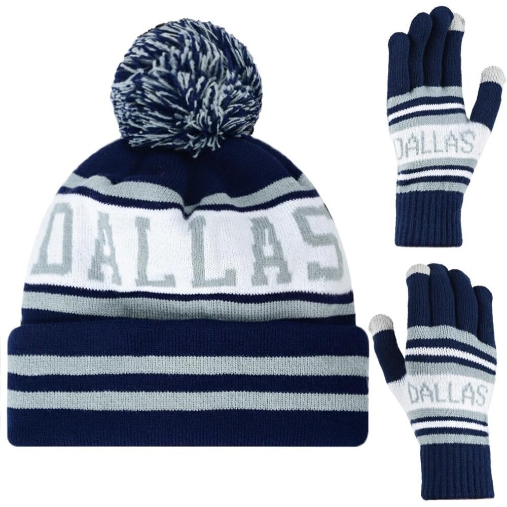 Vintage Wool Beanie Hat with Gloves Winter Cuffed Casual Unisex Gift